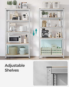 Étagère de rangement en métal sans boulons <span class=keywords><strong>à</strong></span> 5 niveaux, robuste, étagères industrielles en <span class=keywords><strong>acier</strong></span> pour entrepôt, atelier - Product Image 4