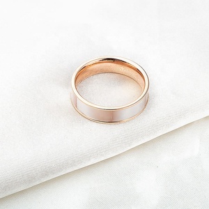 Delicato matrimonio fidanzamento Festival regalo in acciaio inox Shell intarsio <span class=keywords><strong>anello</strong></span> <span class=keywords><strong>festa</strong></span> <span class=keywords><strong>della</strong></span> <span class=keywords><strong>mamma</strong></span> regali Shopping - Product Image 6
