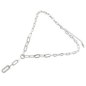 Collier long en forme de Y géométrique au design unique, plaqué argent, style hip-hop, simple, rétro, pour femmes, bijoux tendance - Product Image 6