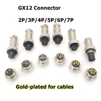 GX12 Connecteur aviation M12 à broches plaquées or Connecteur 4 conducteurs 4P Connecteur mâle femelle pour fil à souder
