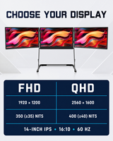 Nouveau Moniteur Triple Portable 2026 – Écran IPS FHD 15,6 Pouces en Alliage d'Aluminium pour Bureau, Affaires et Voyage (3 Écrans)