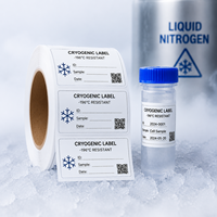 Étiquettes cryogéniques personnalisées -196 ° Étiquettes résistantes à l'azote liquide, autocollants adhésifs en PET imperméables pour flacons d'échantillons de laboratoire
