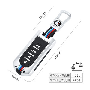 Accessoires pour clés de voiture en métal, coque de clé en alliage de zinc, étui pour clé de voiture intelligente, adapté à Toyota Perodua Daihatsu - Product Image 3