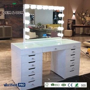 2026 MYUZ Coiffeuse Princesse Moderne Simple Multifonctionnelle avec Miroir Lumineux en Bois de Chêne pour <span class=keywords><strong>Chambre</strong></span> à Coucher - Product Image 2