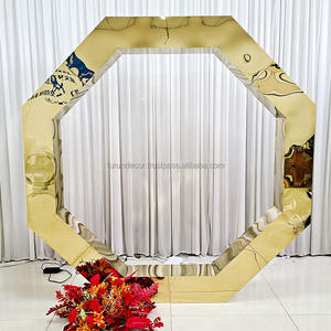 Usine Vente Chaude Exquis En Acier Inoxydable Octogonal Arc Support De Fond Décoration De Mariage Disposition De Scène De Mariage - Product Image 2
