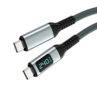 Cable de Proyección USB 3.2 Thunderbolt Tipo C de Doble Extremo, 8K, Transmisión de 10 Gbps, Carga Rápida PD de 240 W, Compatible con Dispositivos 8K, Metálico