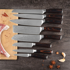 Xingye coltello da cucina 7Cr17Mov acciaio inossidabile ad alto tenore di carbonio Pakka manico in legno coltello da 8 pollici Chef da cucina con coperchio per coltelli - Product Image 6