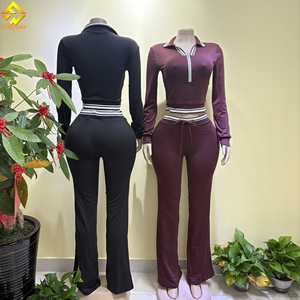 Camicia corta da donna autunno inverno Top pantaloni della tuta 2 pezzi Set Casual Joggers due pezzi Set tute per abiti da donna - Product Image 2