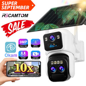 كاميرا أمان خارجية Rscamtom بدقة 4K مع عدسة مزدوجة وتكبير 10 أضعاف، كشف الحركة البشرية بالذكاء الاصطناعي، إنذار صوتي وضوئي، كاميرا Okam تعمل بالطاقة الشمسية مع اتصال صوتي ثنائي الاتجاه ومستشعر CMOS - Product Image 1