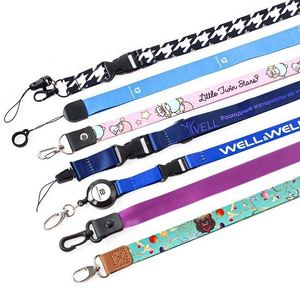 Free Sample No Minimum Order Custom Printed <b>Lanyard</b> Long Neck Strap ID Holder <b>Polyester</b> Satin Nylon Material for Insurance End - Product Image 1