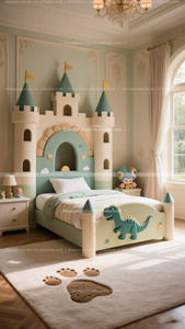 Lit de dinosaure château de garçon Design personnalisé Villa chambre de garçon personnalisé enfants chambre d'enfants créative conçue par un designer - Product Image 2