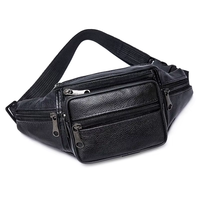 Outdoor Hardloop Heuptas Mode Lederen Heuptas Met Ritssluiting Waterdichte Telefoonriem Tactische Crossbody Tas