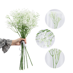Bouquet de fleurs artificielles Shinhana Jun en gypsophile blanc, fleurs en plastique, accessoires de photographie de mariage, décorations pour la maison - Product Image 4