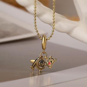 Collier en or plaqué Innocence pour enfants <span class=keywords><strong>BD</strong></span>-B5284, jouet <span class=keywords><strong>avion</strong></span>, collier tendance, collier à chaîne très vendu, nouveau style - Product Image 3
