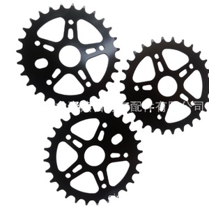 Plato de cadena hueco negro brillante integrado para bicicleta, para piezas de bicicleta - Product Image 3