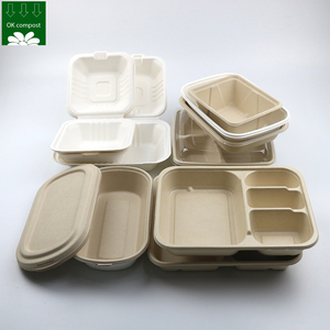 2024 phân hủy sinh học compostable mía bã mía bột giấy mía dùng một lần Bộ Đồ Ăn Trưa hộp bữa ăn Takeaway container thực phẩm - Product Image 1