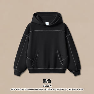 Sudadera con Capucha de Diseñador al por Mayor, Sudadera con Capucha Corta de Alta Calidad de 350 g, Sudadera con Capucha Personalizada de Manga Larga para Hombre - Product Image 3