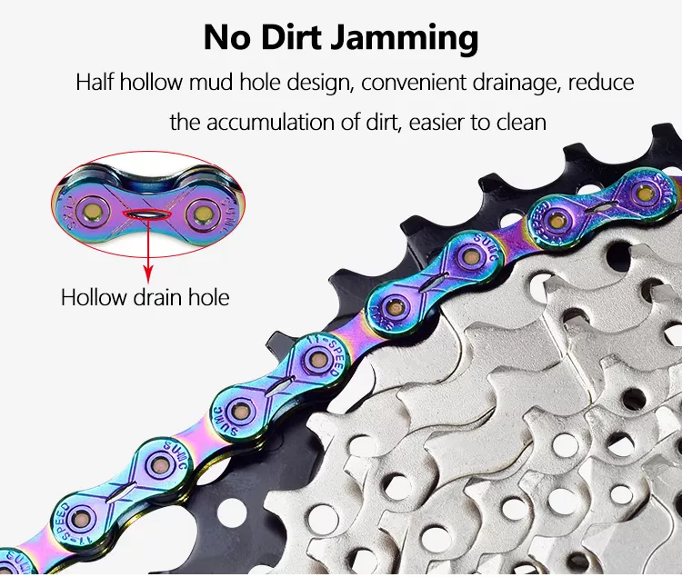 11speed Bike Chain Full Hollow Sumc Bicycle Chain Rainbow Colour
