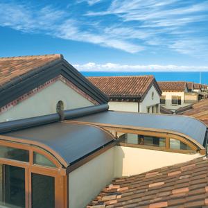 Auvent extérieur motorisé rétractable en métal avec toit en PVC <span class=keywords><strong>coulissant</strong></span>, système de drainage, volets et stores - Product Image 1