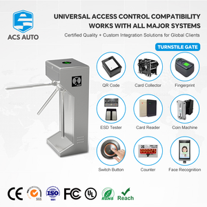 Sistema di Controllo Accessi con Riconoscimento Facciale e Codice QR ACS AUTO, Tornello Automatico a Tripode in Acciaio Inox Anti-Tailgating - Product Image 1