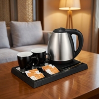 Coffret de service pour hôtel avec cafetière et bouilloire électrique / Plateau de bienvenue pour hôtel de luxe Blossom Hotel Supplies