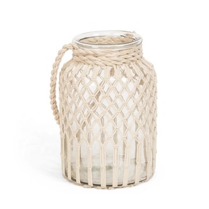 Verre et corde suspendue lanterne - Product Image 1