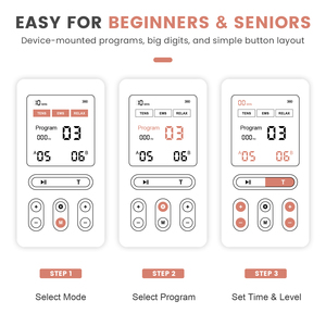 Mesin Pijat <span class=keywords><strong>Tens</strong></span> Stimulasi Saraf Otot Digital dengan Logo Kustom, Kapasitas Baterai Besar untuk Penggunaan di Rumah - Product Image 4