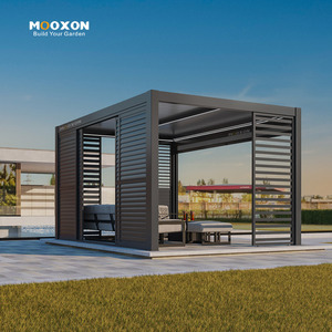 Pergola à toit fixe, gazebo en aluminium d'extérieur, pavillon imperméable, <span class=keywords><strong>abri</strong></span> permanent pour <span class=keywords><strong>jardin</strong></span>, cour, patio - Product Image 2