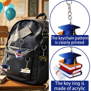 2025 abito di laurea cappellino portachiavi insegnanti studenti donne gioielli accessori personalizzati moda ciondolo portachiavi regali <span class=keywords><strong>per</strong></span> sempre - Product Image 3