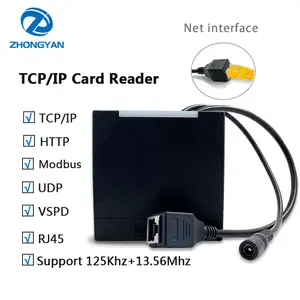 2024 Sản phẩm mới 125Khz em và 13.56MHz hỗ trợ Mifare TCP/IP HTTP/modbus Ethernet LAN RJ45 Mạng RFID Đầu đọc thẻ vuông