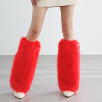 Dames imitatiebont beenpluche bontsokken Comfortabele beenwarmers Winterlaarsmanchetten Pluizige harige mouwen Lang voor meisjes
