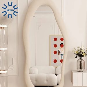 Nhà Sản Xuất Tùy Chỉnh Lớn Không Thường Xuyên Đầy Đủ Chiều Dài Tầng Đứng Vải Đóng Khung Bức Tường Lượn Sóng Gương Miroir Espejo Ăn Uống Nhà Bếp - Product Image 1