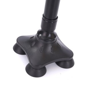 Canne télescopique 3 sections, manche en plastique réglable, embout en caoutchouc antidérapant, bâton de marche à quatre pieds pour personnes âgées, utilisation en extérieur - Product Image 3