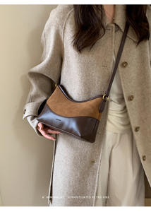 Bolso Bandolera de Cuero Vacuno de Alta Gama Personalizado, Estilo Gamuza Mate Suave, Nuevo Bolso de Hombro Retro Minimalista para Mujer - Product Image 2