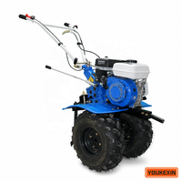 Mesin Pengolah Tanah Rotary Tiller Berkualitas Tinggi dengan Penggerak Sabuk Bensin, MOQ Rendah 52cc 72cc, Ekonomis untuk Sawah, Supplier Pabrik