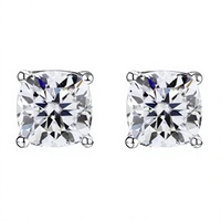 Boucles d'oreilles clous tendance en moissanite taille coussin de 1 carat, forme poire, plaqué rhodium, argent S925, pour femme, mariage, griffes