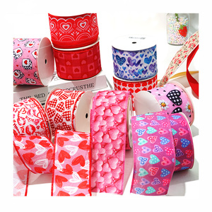 2-1/2 "genişlik 63mm 10 metre sevgililer günü çuval bezi kenarlı şerit kablolu şerit hediye sarma zanaat ağacı dekorasyon - Product Image 1