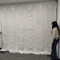 Backdrop Foto Kustom Putih Tirai Pernikahan Kain Draperi Spandex untuk Dekorasi Pernikahan