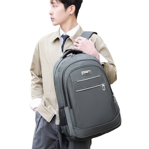 Men's <b>Backpack</b> <b>Large</b> Capacity Laptop Bag Business Travel School Use Blue Solid Color Detachable Straps Interior Zipper Pocket - Product Image 5
