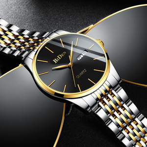 Montre numérique pour homme BIDEN 0264 de haute qualité, populaire, élégante, bracelet en <span class=keywords><strong>acier</strong></span> original, étanche, affichage de la semaine, montre décontractée simple - Product Image 2