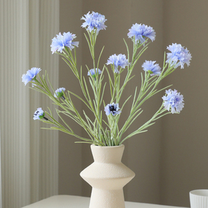 Fleur artificielle de <span class=keywords><strong>bleuet</strong></span> à 3 têtes, fausse fleur de bouton d'œillet - Product Image 2