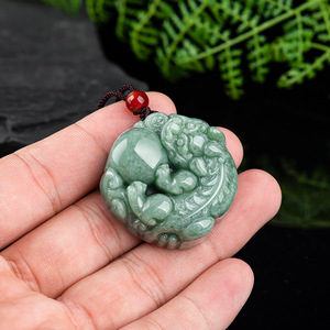 Pendentif ruyi Pixiu en jadéite naturelle véritable pour hommes et femmes jade général vente en gros design original PX06 - Product Image 4