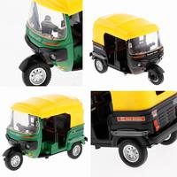 Tricycle en alliage Modèle de simulation rétro de moto à trois roues Jouet 1/14 Modèle réduit de voiture Autorickshaw pour enfants