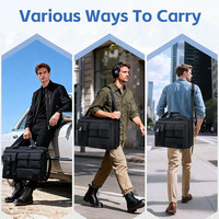 Sac à main pour homme de grande capacité, imperméable, multi-poches, avec poignée et bandoulière amovible