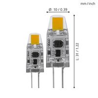 Ampoule LED G4 COB 2 broches AC/DC 1W 2W 4W 500lm en verre et silicium 220-240V Ra80 2700K 4000K 6500K