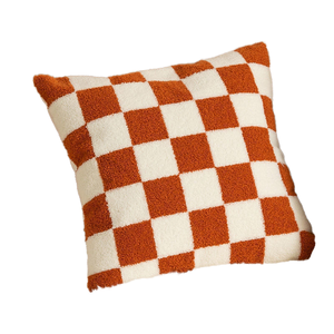 Funda de Almohada y Cojín Cuadrada de Poliéster 100% Bordada y Tejida con Diseño de Tablero de Ajedrez Bohemio para Decoración de Hogar y Hotel de Lujo - Product Image 1