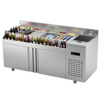 Comptoir de bar en acier inoxydable commercial épaissi, poste de travail adapté aux restaurants/table de bar en plein air