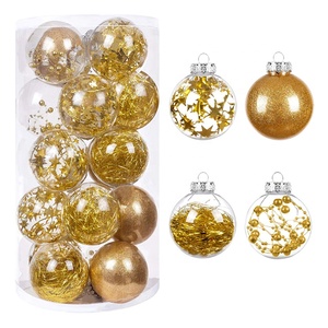 Adornos Navideños Redondos Hechos a Mano de Papel Maché Brillante, Decoraciones Colgantes para Árbol, Decoración para Fiestas - Product Image 1