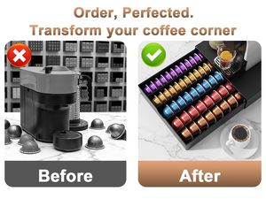 Organisateur de tiroir pour <span class=keywords><strong>dosettes</strong></span> de café compatible avec les <span class=keywords><strong>dosettes</strong></span> <span class=keywords><strong>Nespresso</strong></span> <span class=keywords><strong>Vertuo</strong></span>, capacité jusqu'à 60 petites ou 40 grandes - Product Image 4