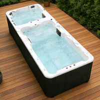 Piscine à débordement rectangulaire moderne de luxe en acrylique pour extérieur, autoportante, avec système de contrôle Balboa, pour hôtels et villas